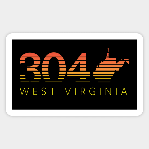 304 West Virginia Sunset Gradient - WV Graphic Sticker by Get Hopped Apparel